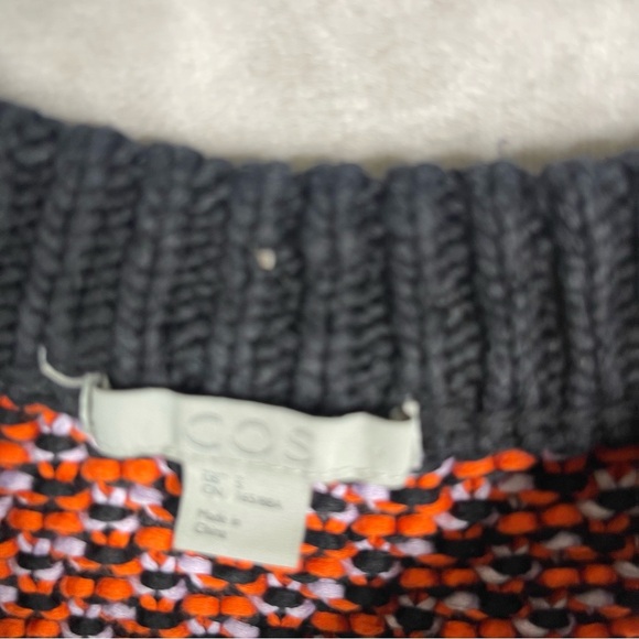 COS Crochet Knit Multi Color Side Slit Sweater Women's Size S - Picture 5 of 6